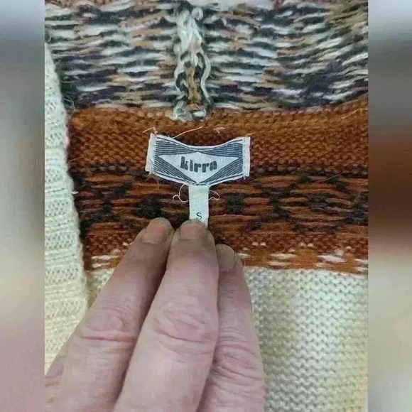 Kirra Fringe Aztec Hooded Sweater Open Front Toggle Size Small - Picture 6 of 11